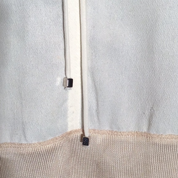 Zara sleeveless hi low blouse tan shimmer trim M - Picture 2 of 6